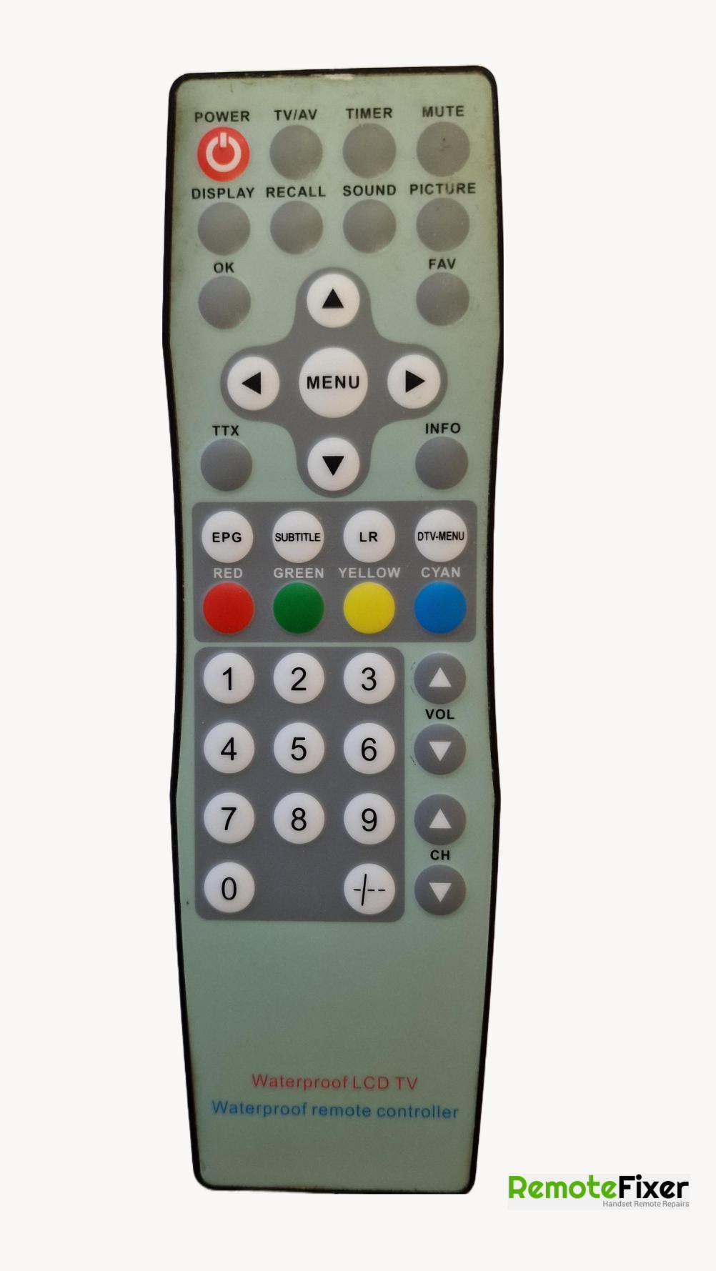 Waterproof LCD TV Remote  Remote Control - Front Image