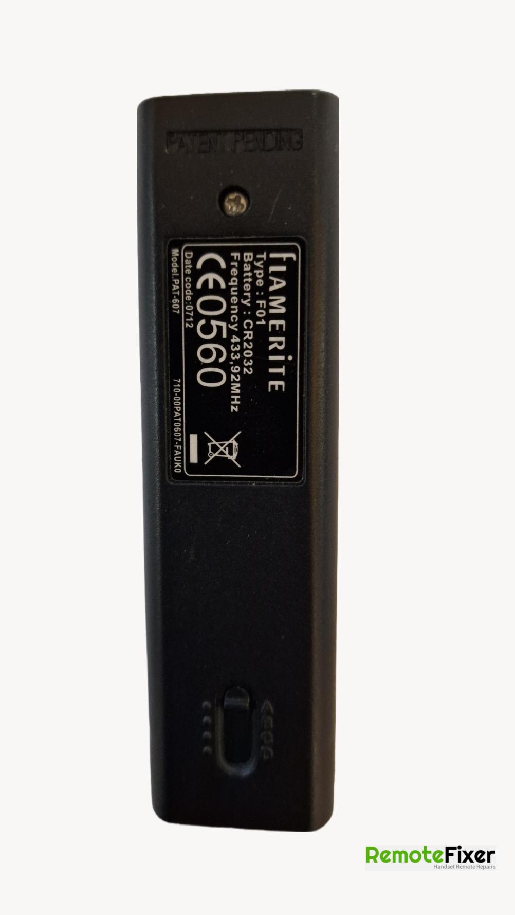 Flamerite Remote Control - Back Image