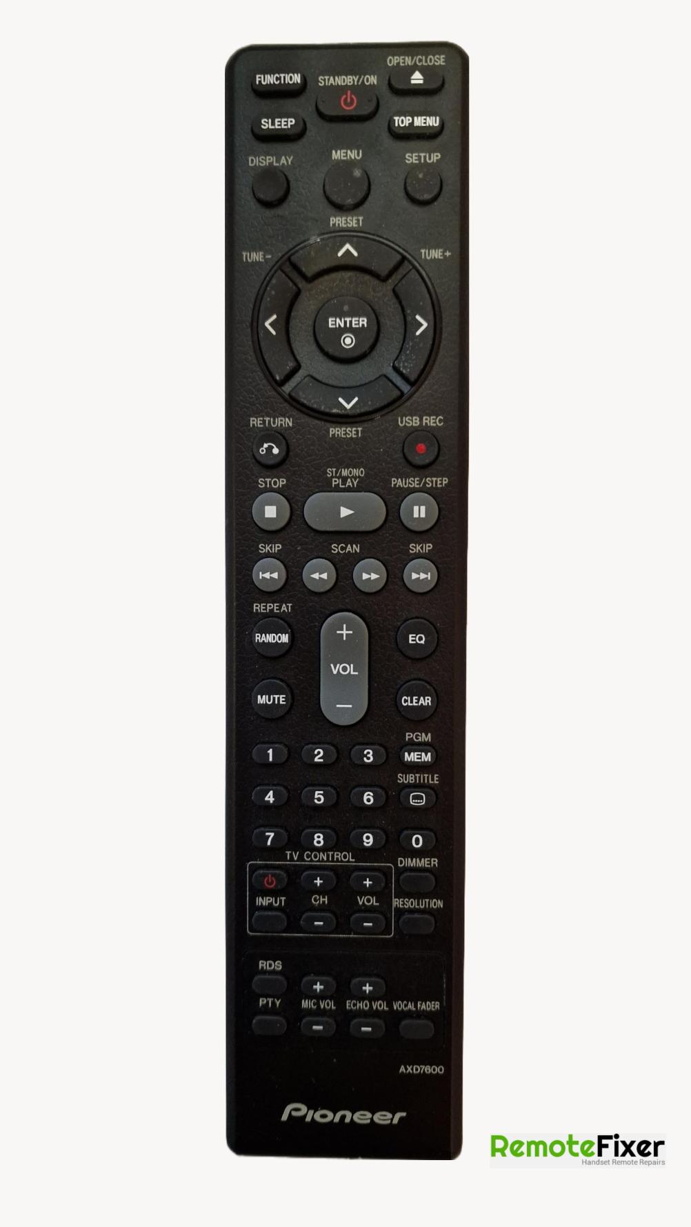 Pioneer AXD 7600 Remote Control - Front Image