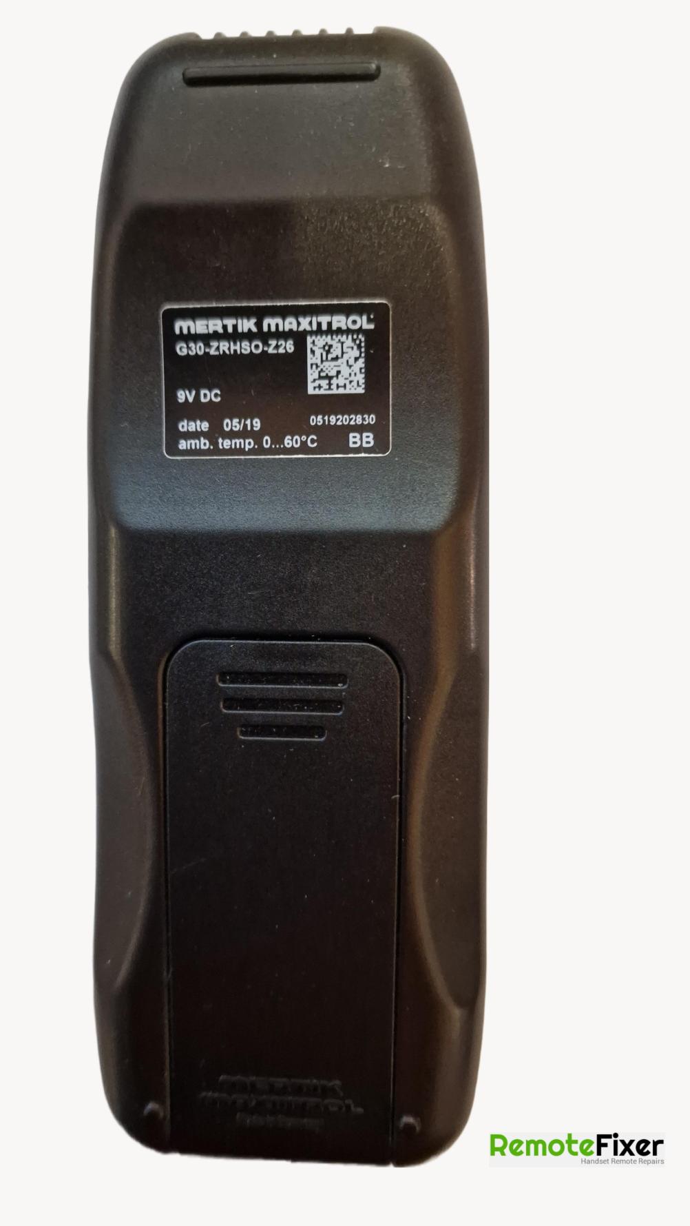 Mertik maxitrol   Remote Control - Back Image