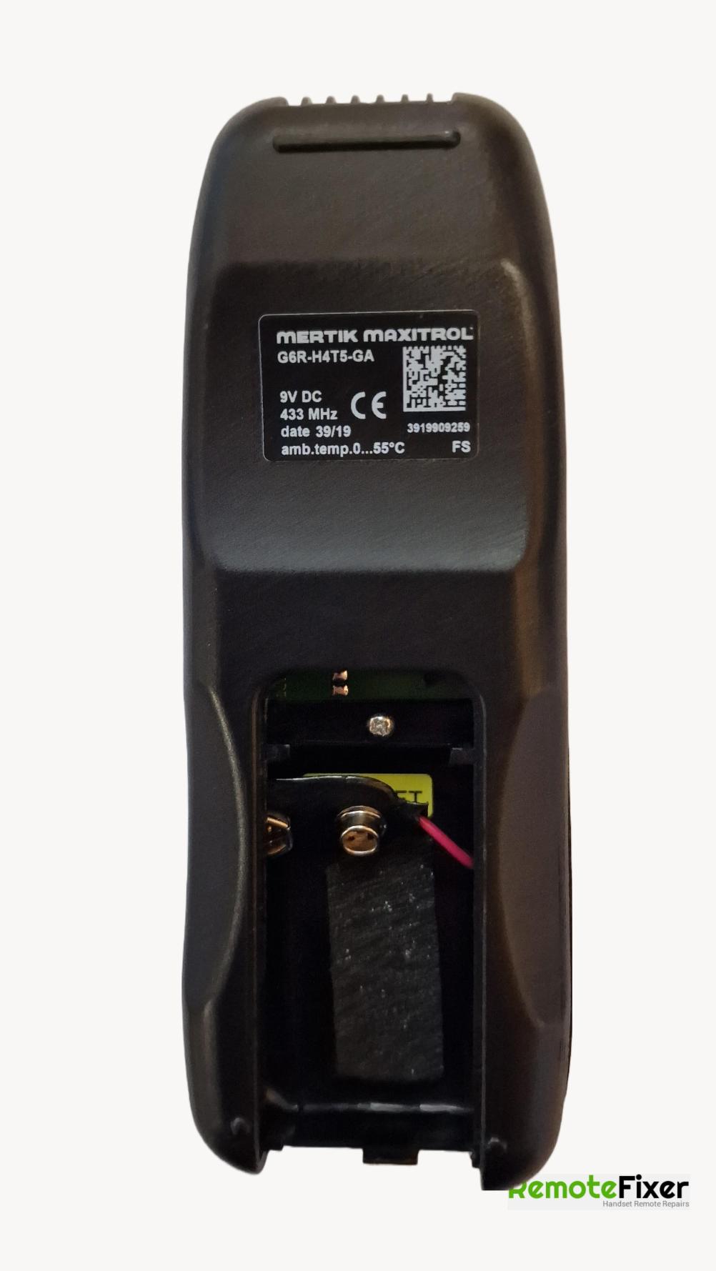 Mertik Maxitrol  G6r-H4T5-GA Remote Control - Back Image