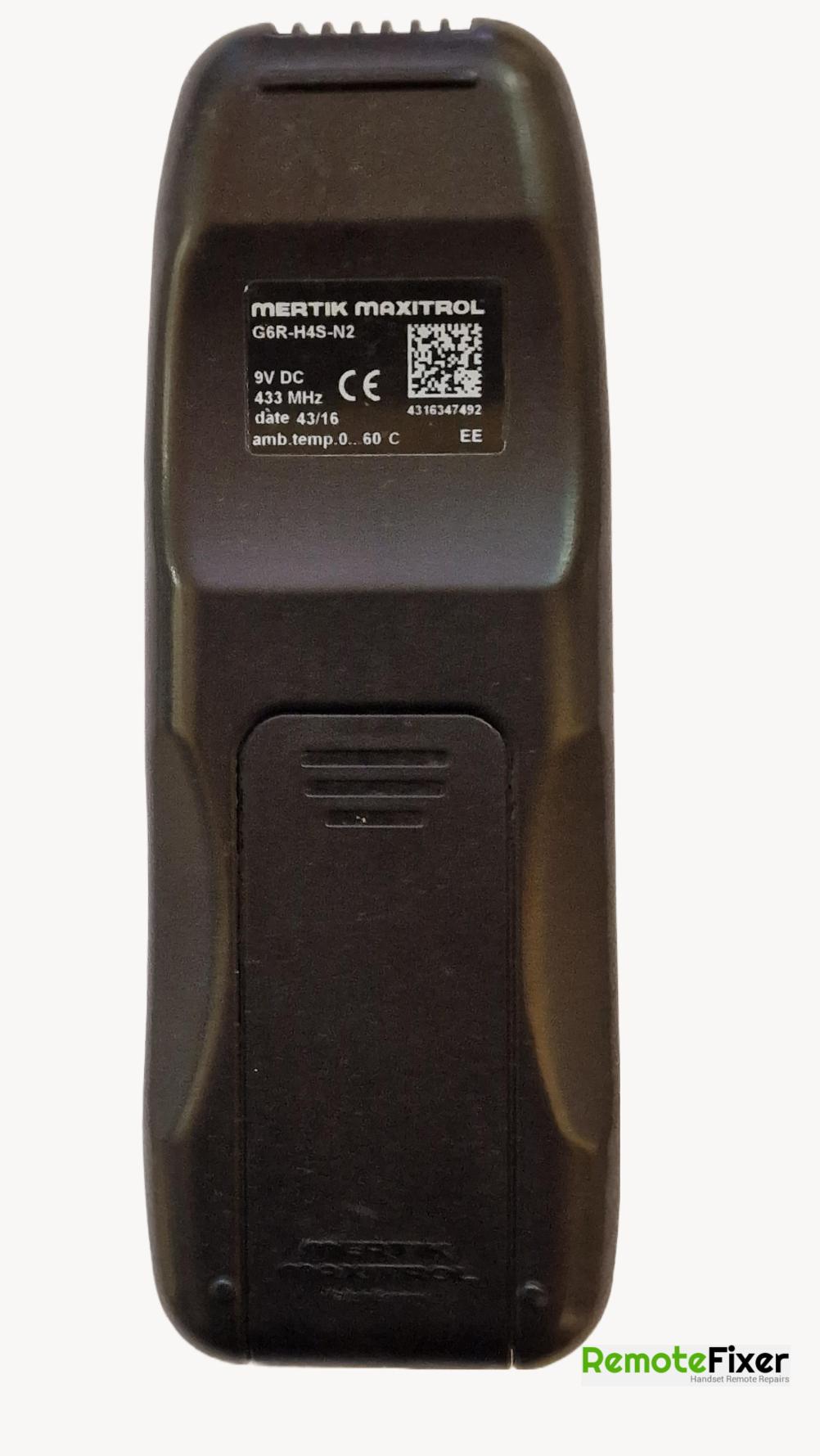Mertik Maxitrol  Remote Control - Back Image