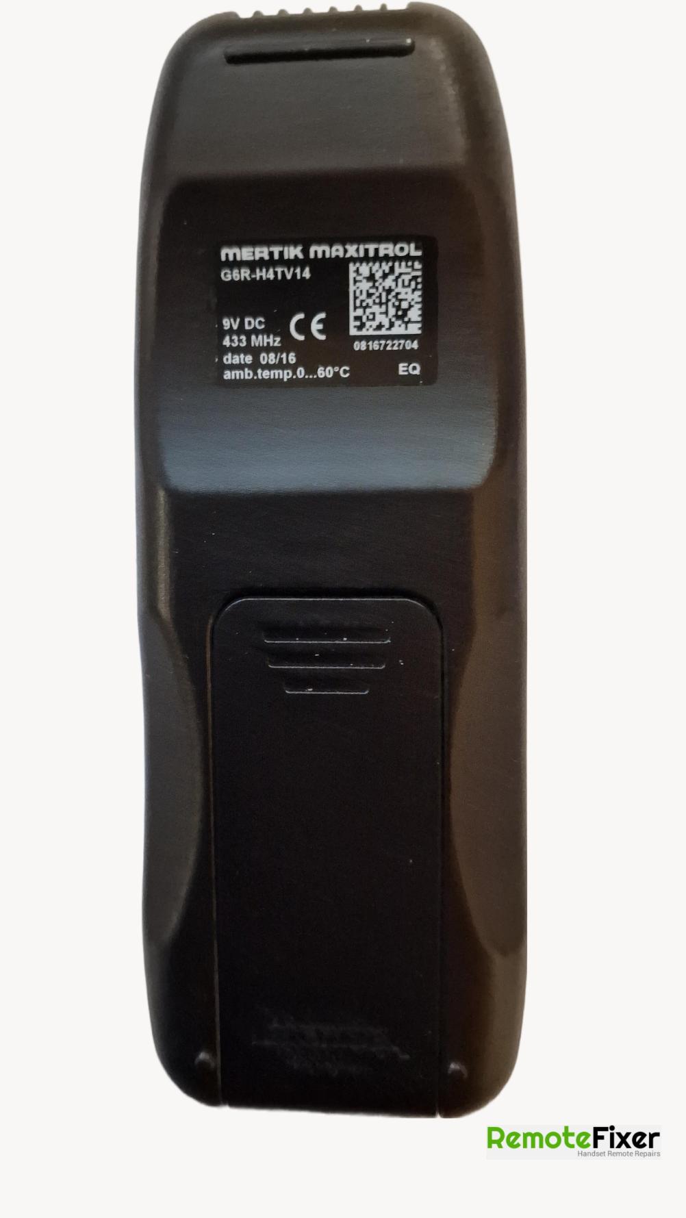 Mertik Maxitrol G6R-H4TV14 Remote Control - Back Image