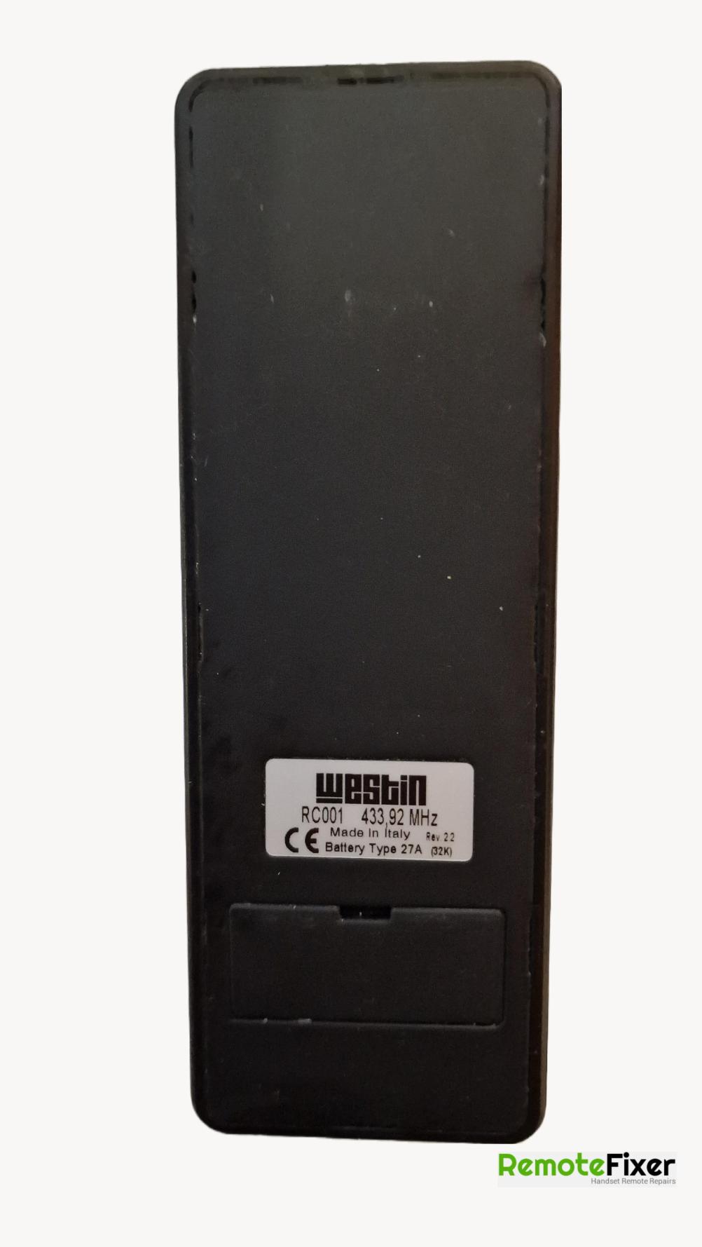 Westin   Remote Control - Back Image
