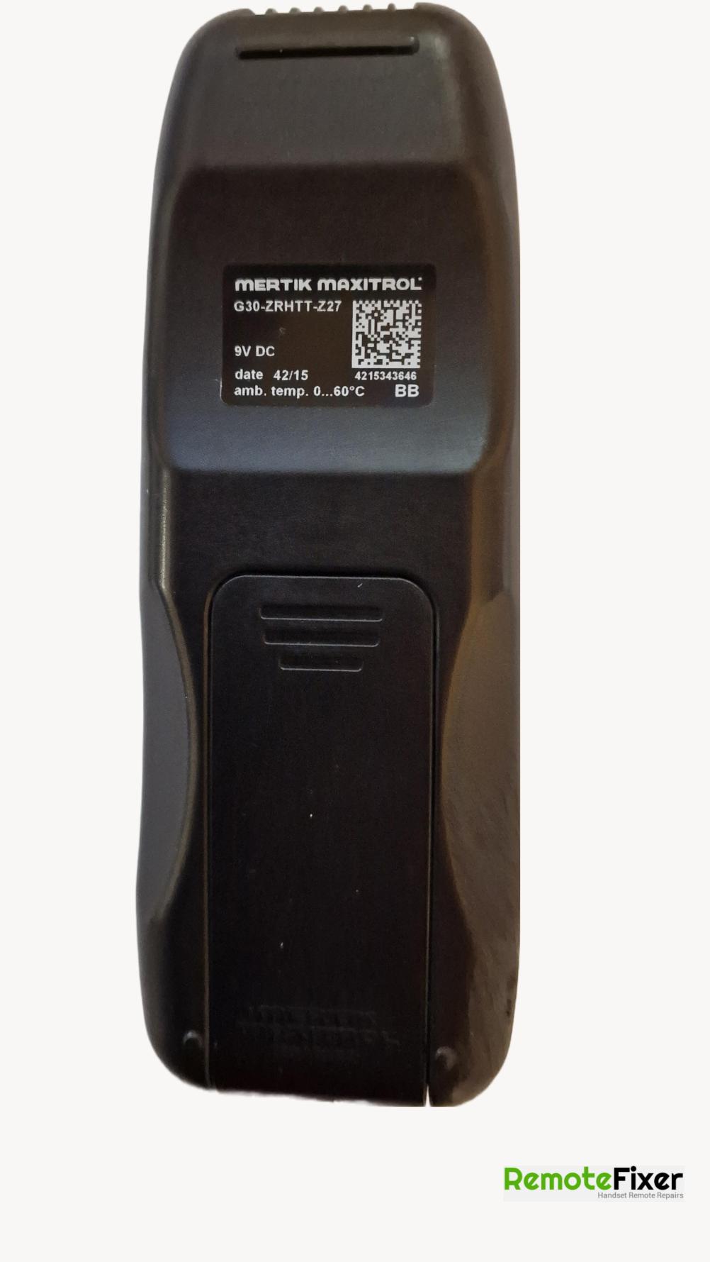 Gazco Mertik Maxitrol Remote Control - Back Image
