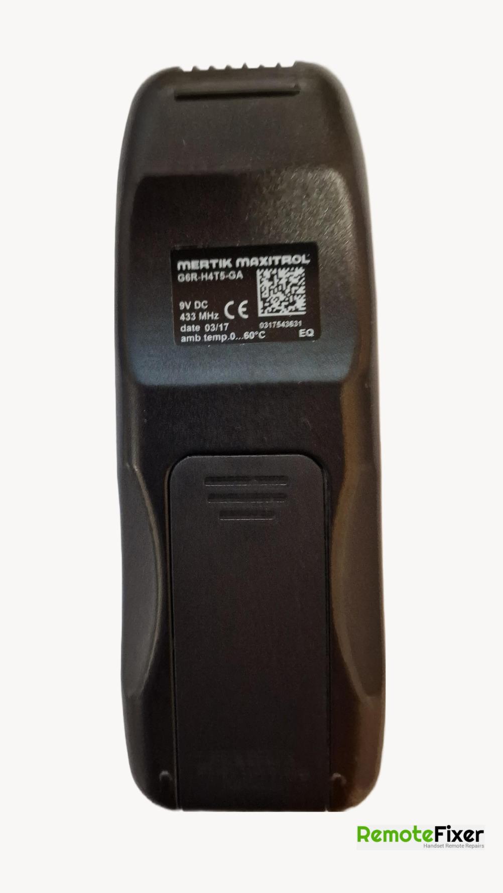 gazco  Remote Control - Back Image