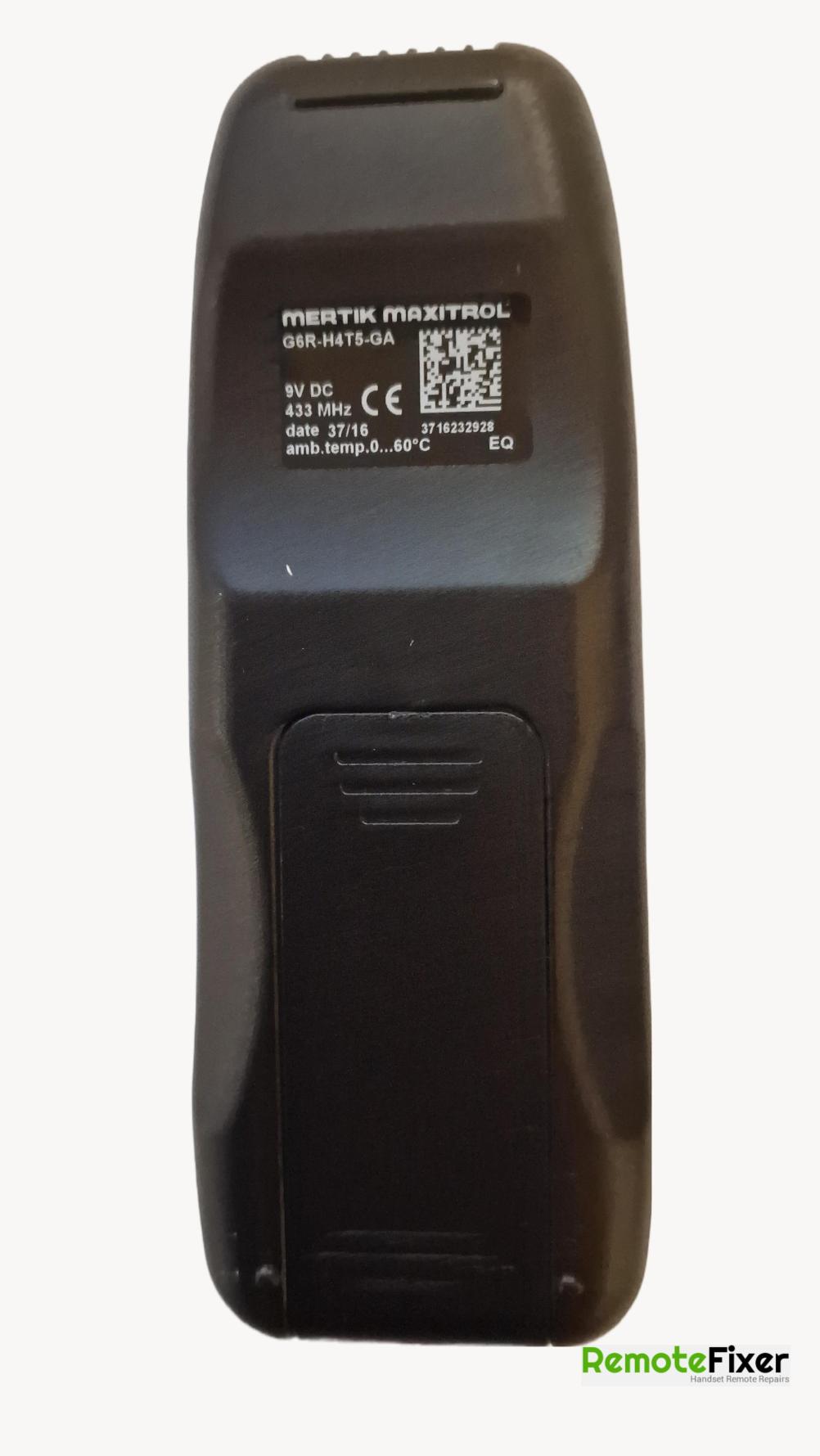 GAZCO / MERTIK MAXITROL  G6R-H4T5-GA Remote Control - Back Image