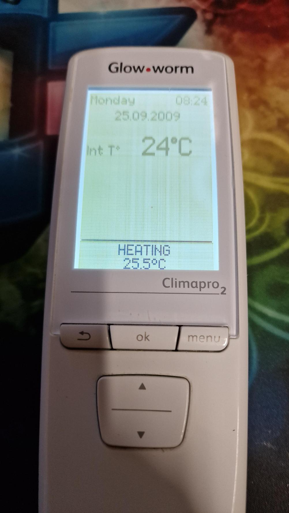 Glow Worm  Climapro 2 Remote Control - Second Inside Image