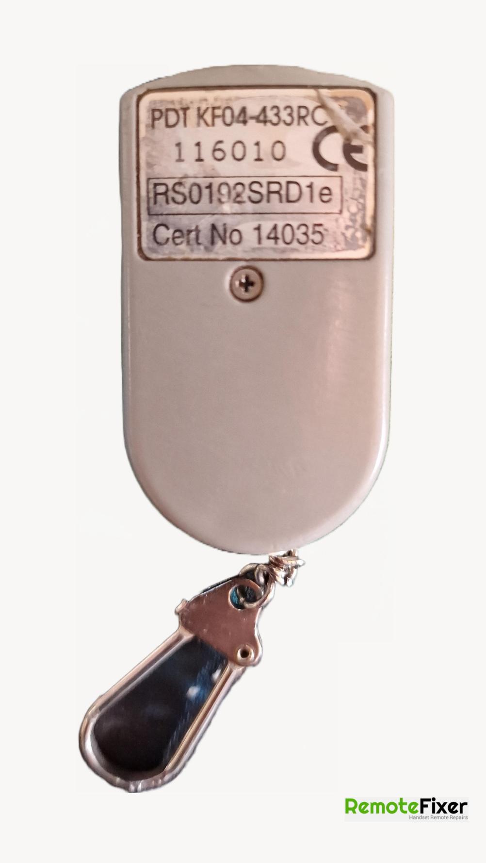 PDT KF04-433RC  Remote Control - Back Image