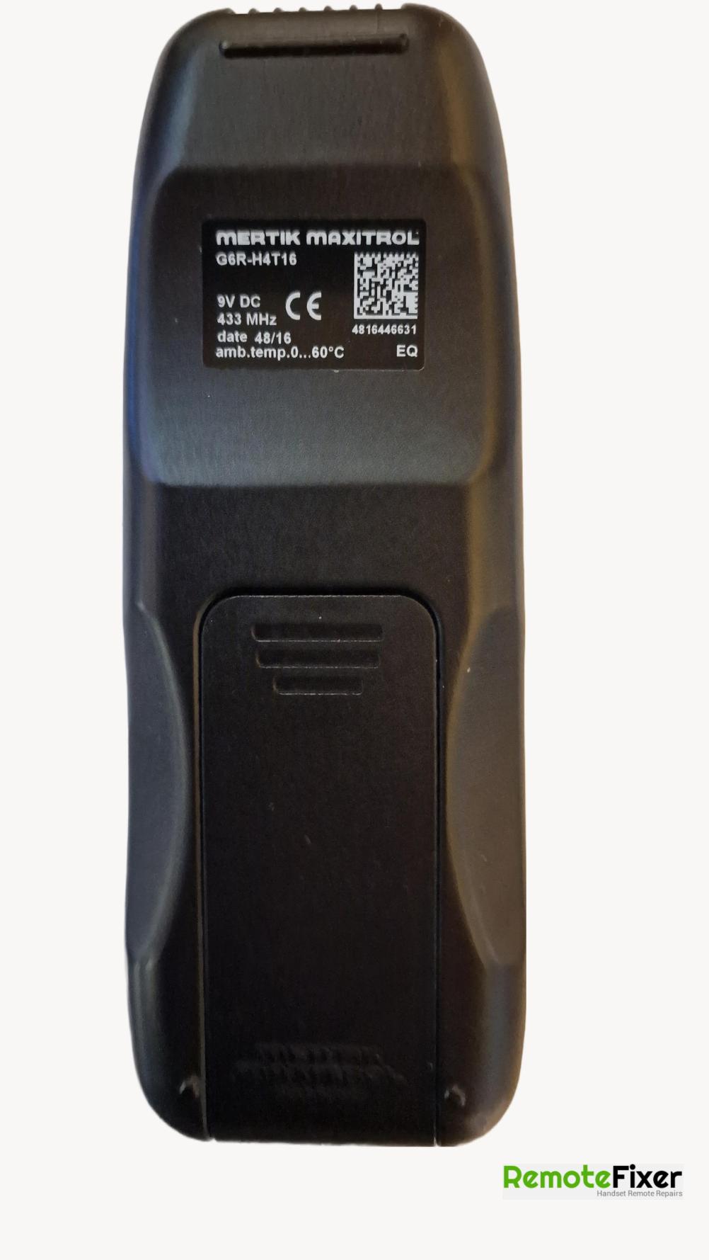 Mertik maxitrol G6R-H4T16 Remote Control - Back Image