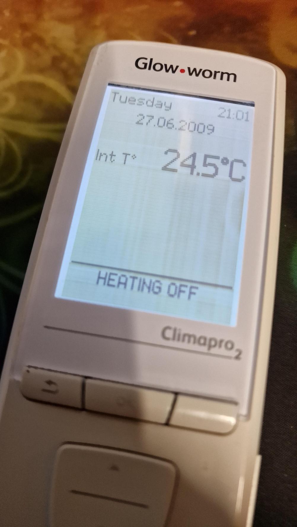 Glow worm  Climapro2 RF Remote Control - Inside Image