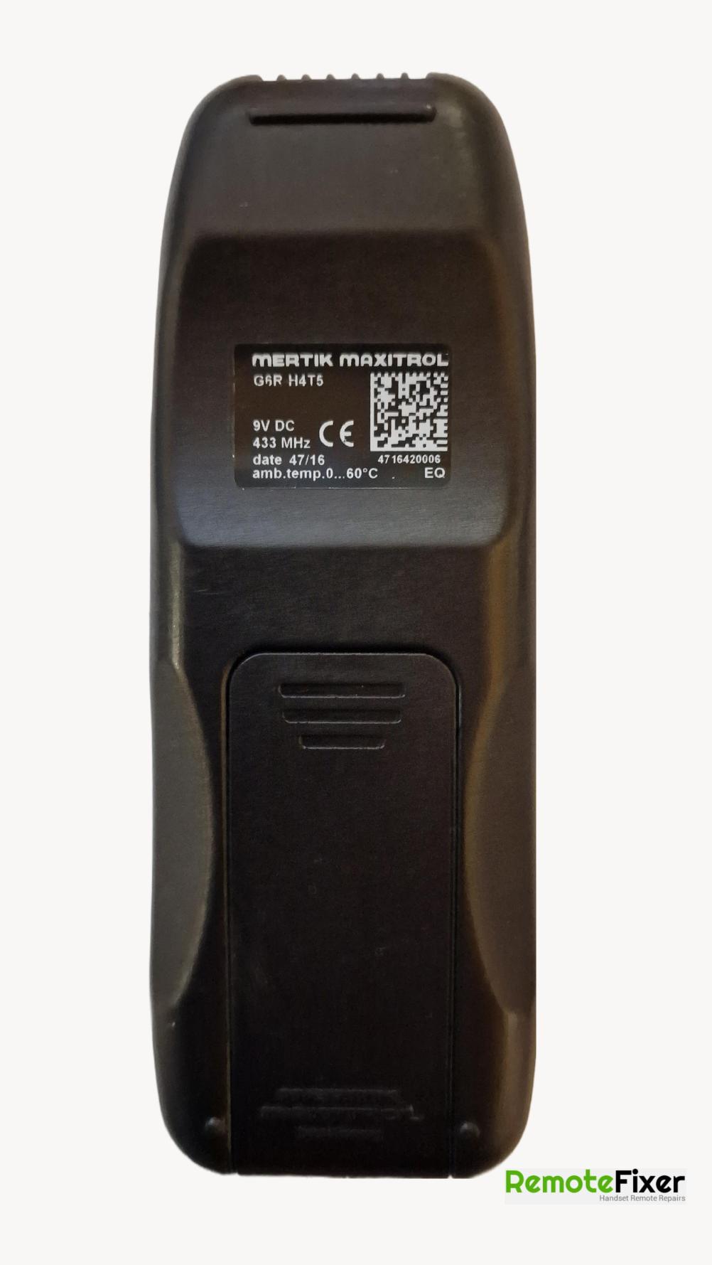 Mertik Maxitrol  G6R H4T5 Remote Control - Back Image