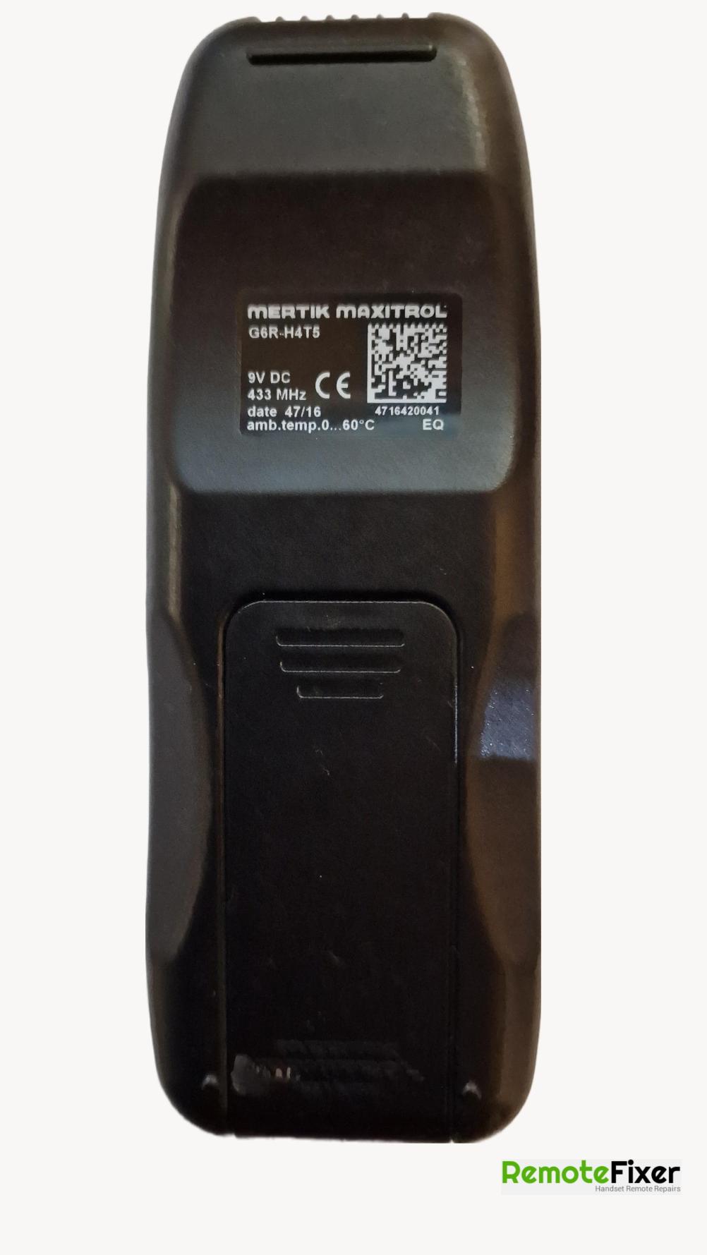 Merik maxitrol  Remote Control - Back Image