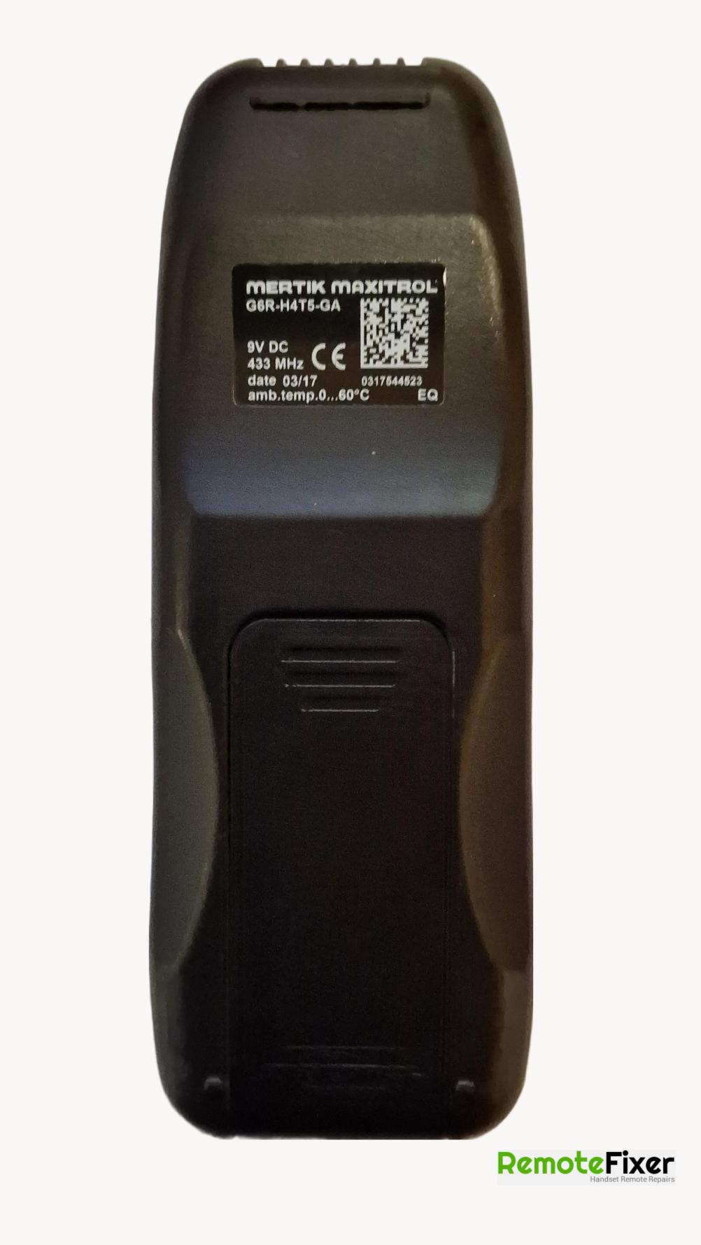 Gazco studio 2 Remote Control - Back Image