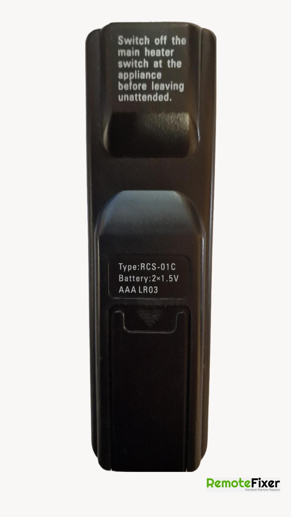 RCS-01C  Remote Control - Back Image