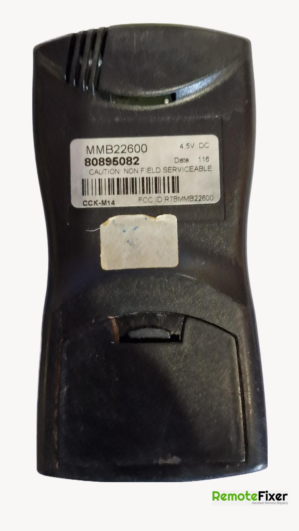 MMB22600  Remote Control - Back Image