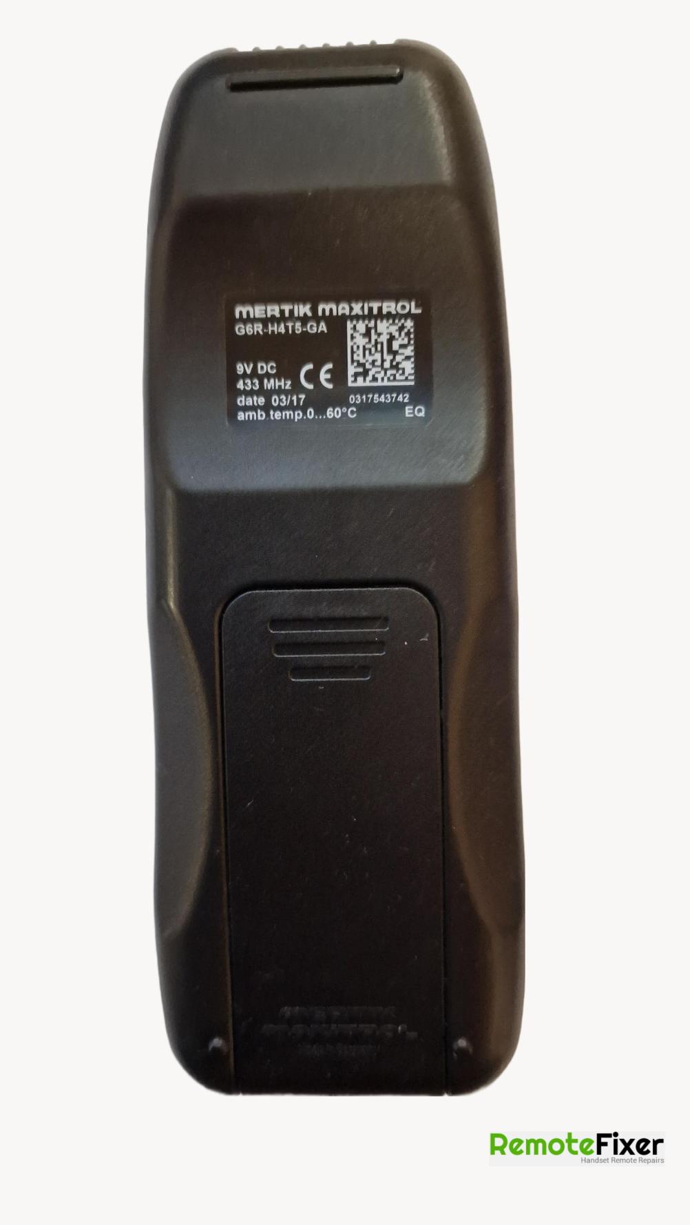 Gazco  Remote Control - Back Image