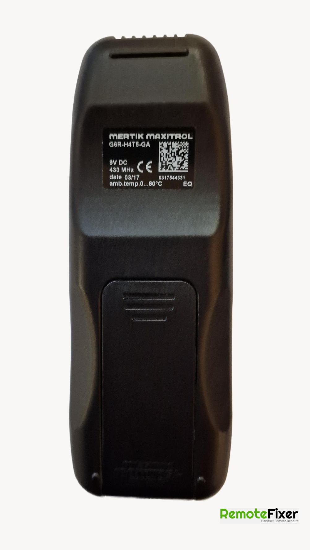 Gazco  Remote Control - Back Image