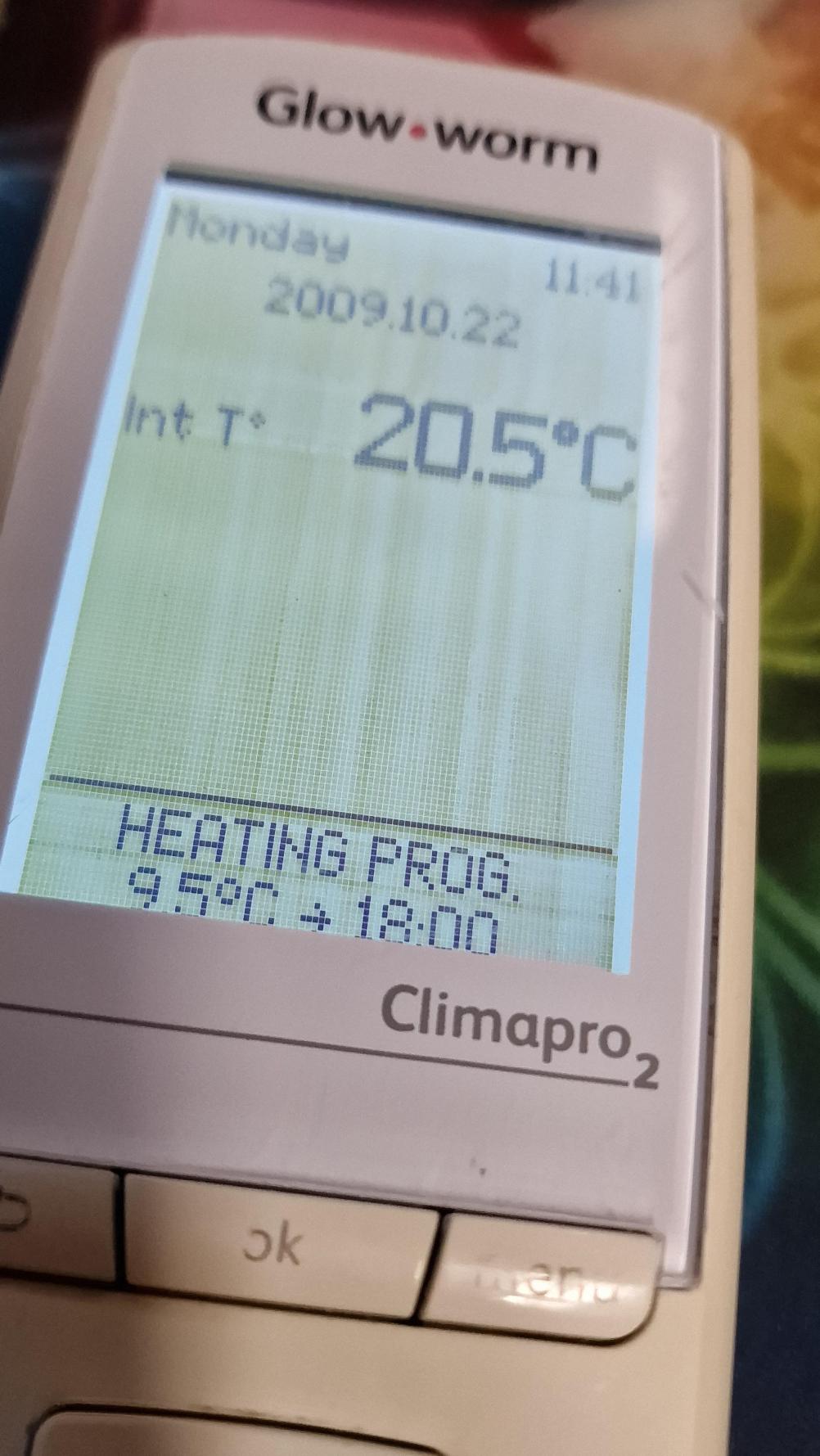 Glow worm  climapro2 Remote Control - Inside Image