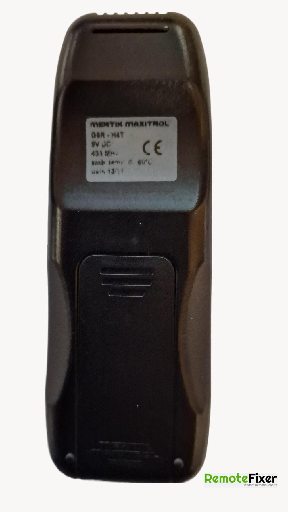 Gazco  Remote Control - Back Image