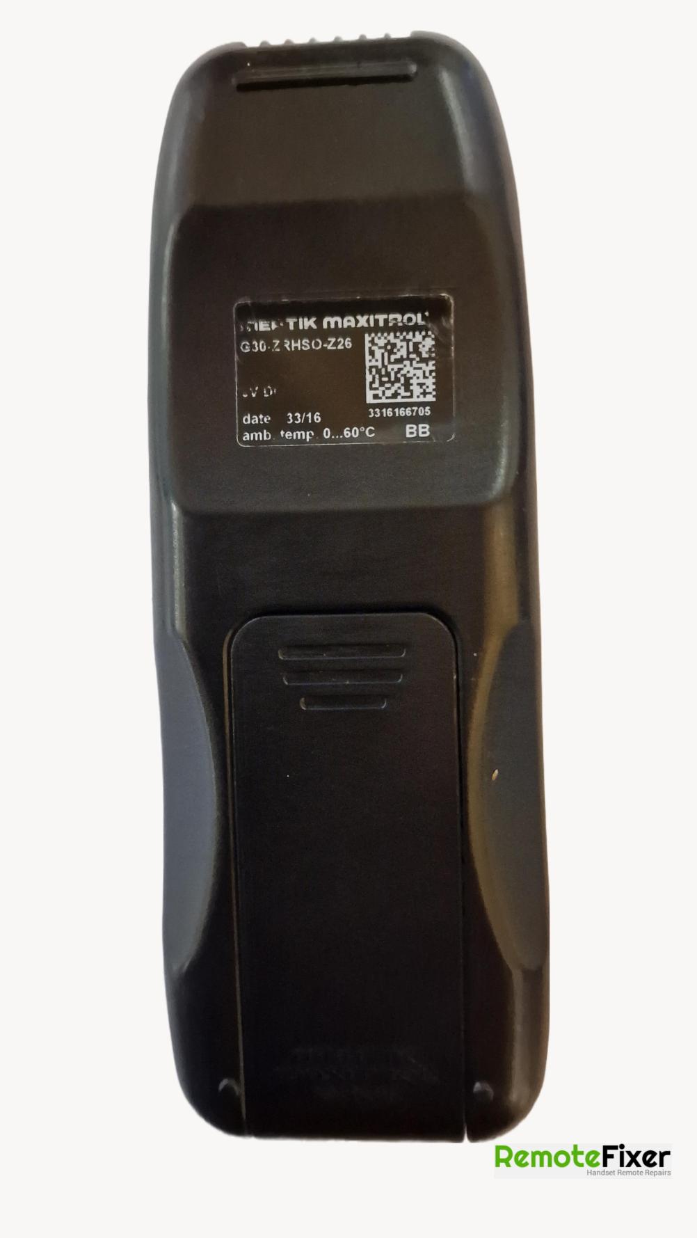 Gazco  Remote Control - Back Image