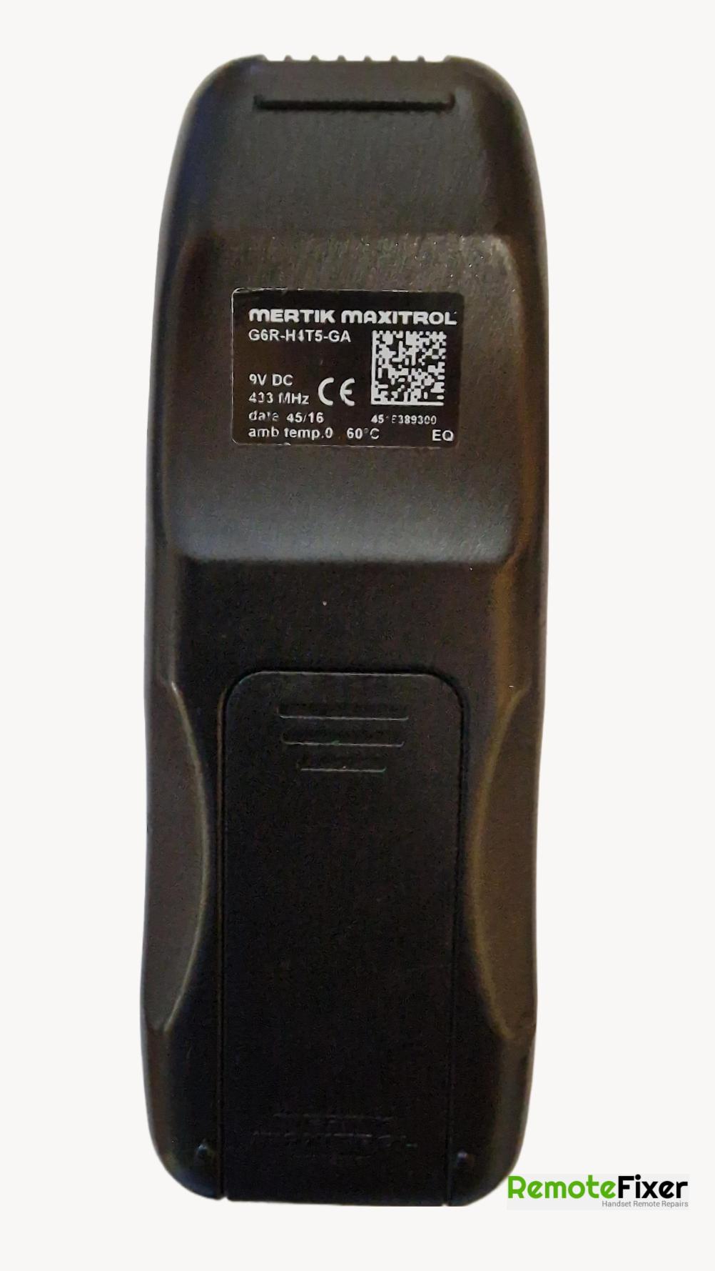 Gazco Remote Control - Back Image
