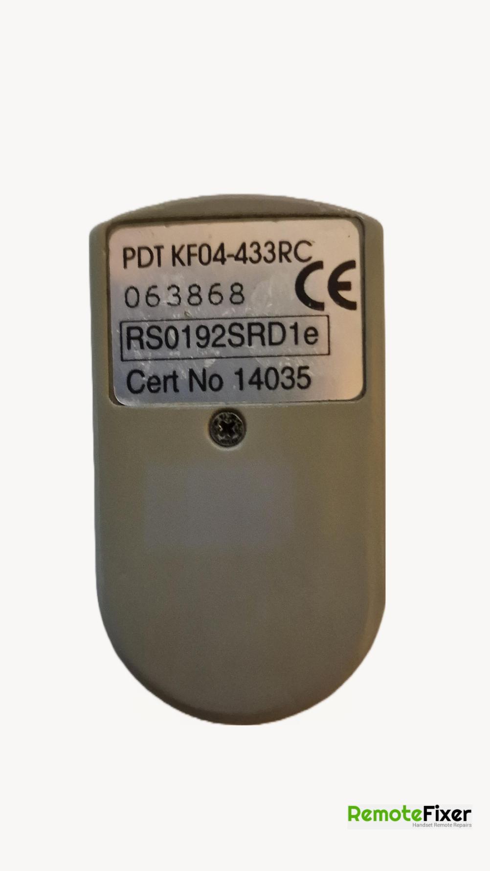 PDT  Remote Control - Back Image