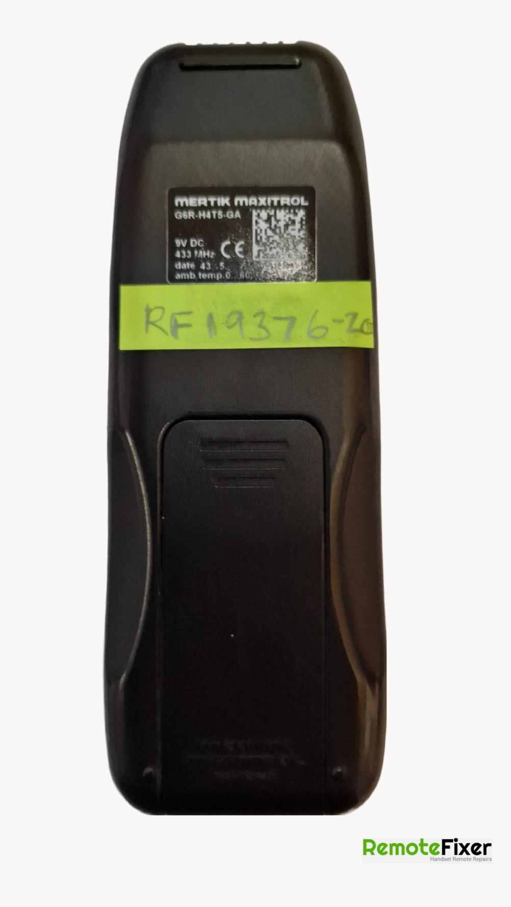 Gazco Mertik Maxitrol  G6R-H4T5-GA Remote Control - Back Image