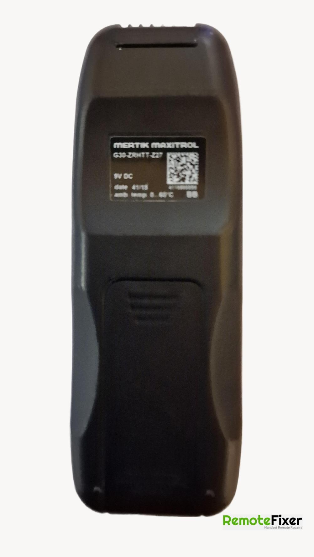 Maxitrol  Remote Control - Back Image