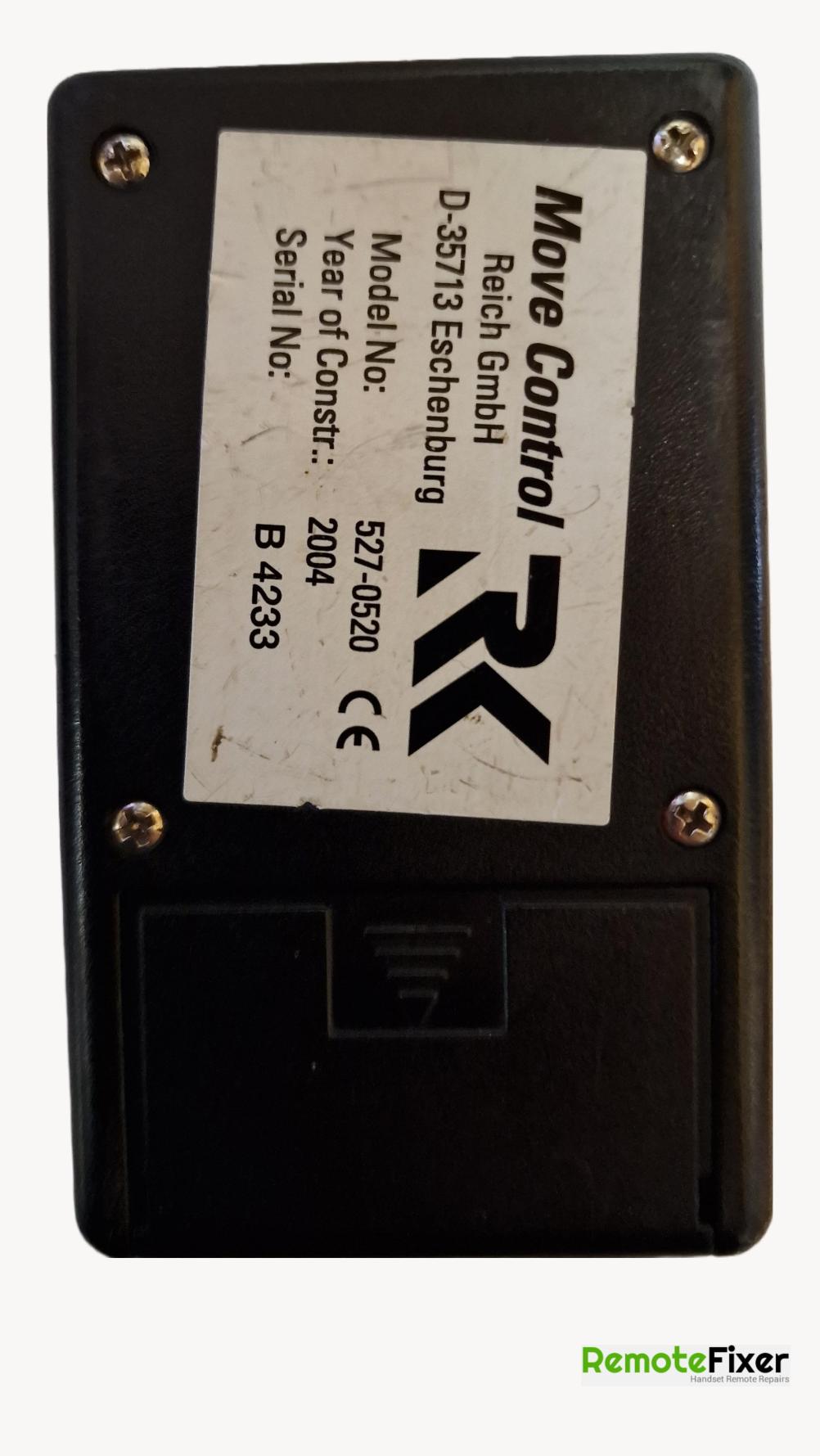 Reich Move Control  Remote Control - Back Image