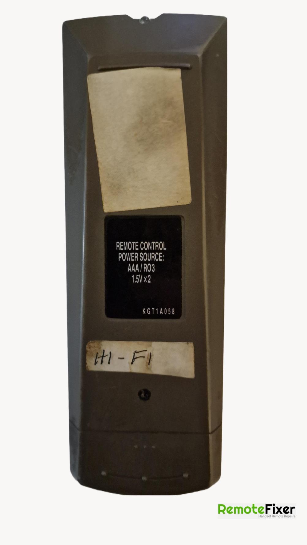 Teac  Remote Control - Back Image