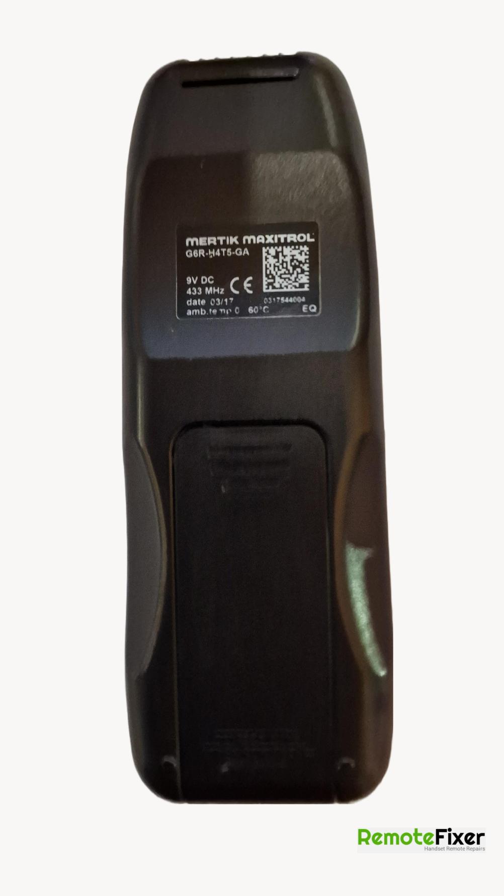 Gasco  Remote Control - Back Image