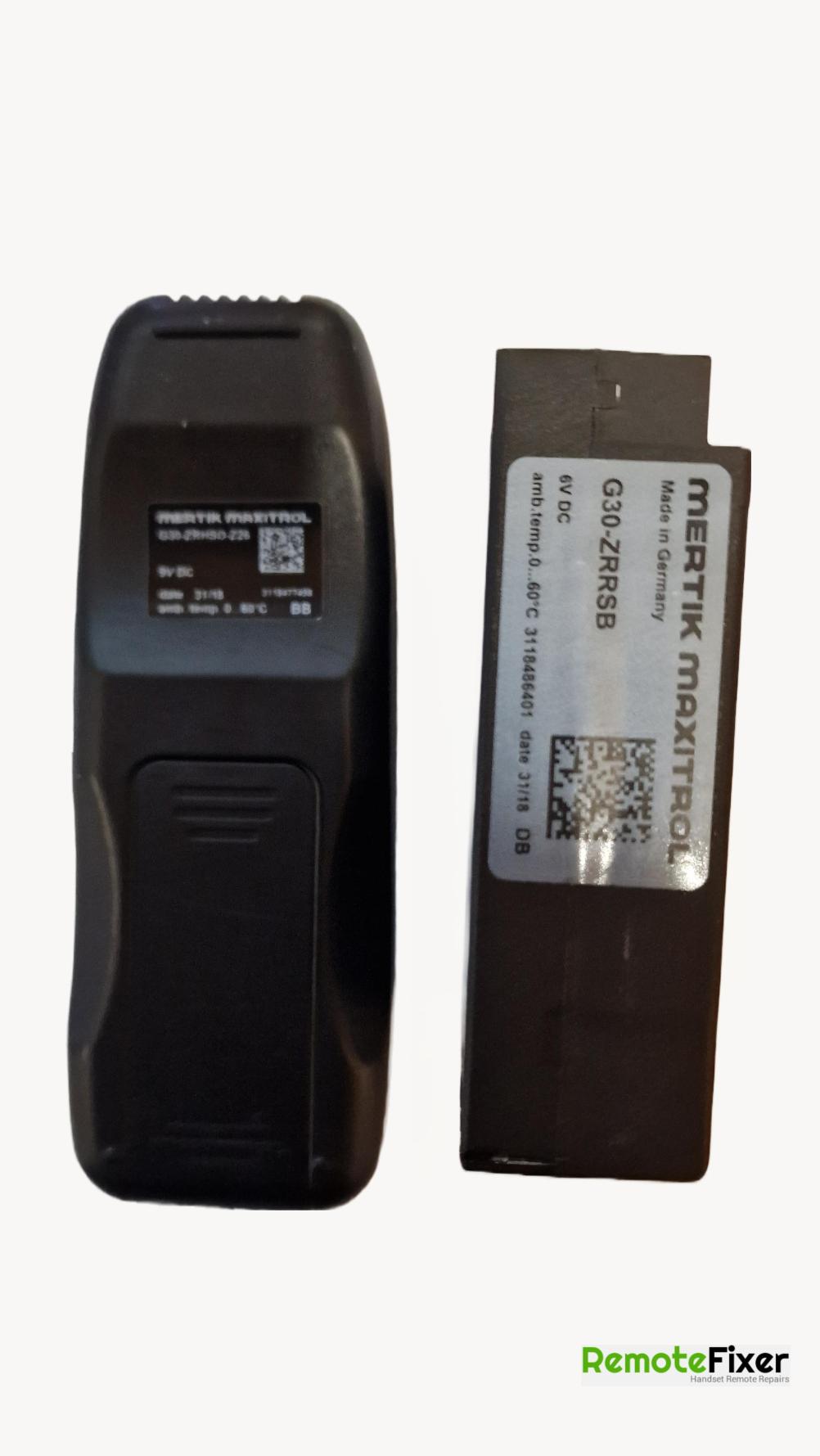 Mertik Maxitrol G30-ZRHSO-Z26 and G30-ZRRSB Remote Control - Back Image