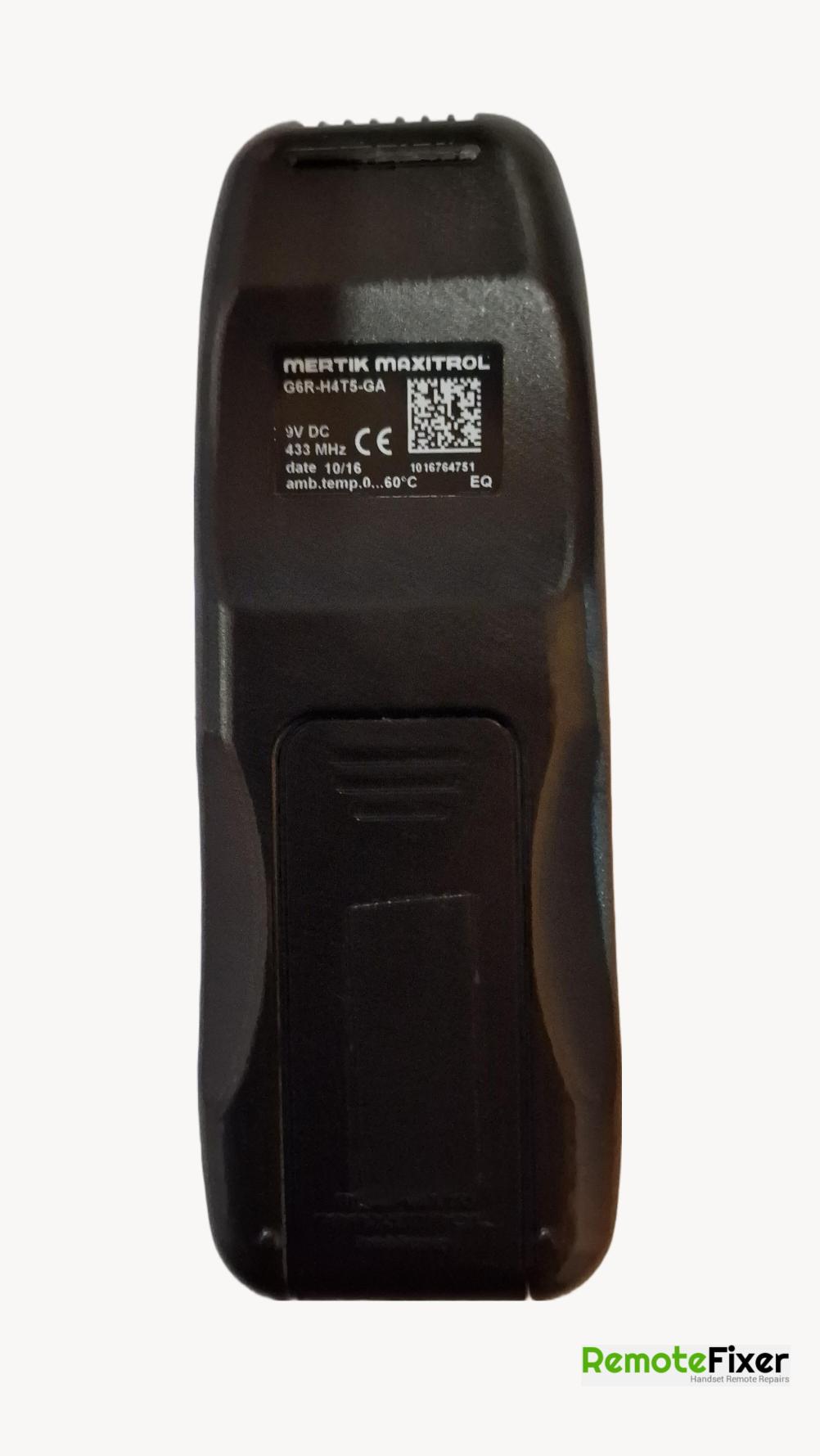 Gazco  Remote Control - Back Image