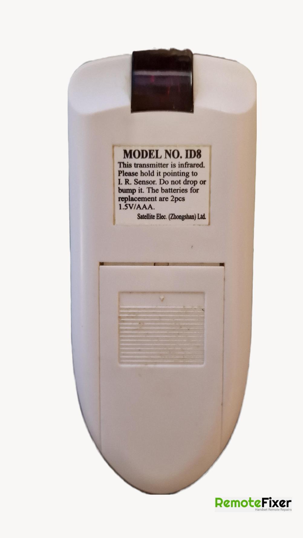 Satekite Elec Ltd  Remote Control - Back Image
