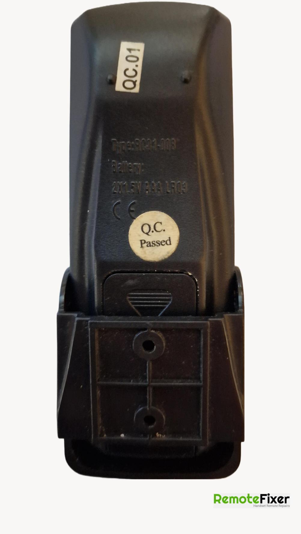 Dimplex Electric fire.BFD 20 R.Series F SDE Remote Control - Back Image