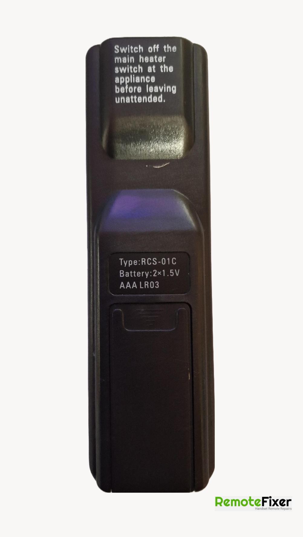 Aurora Victoria Electric Fireplace  RCS-01c  Remote Control - Back Image