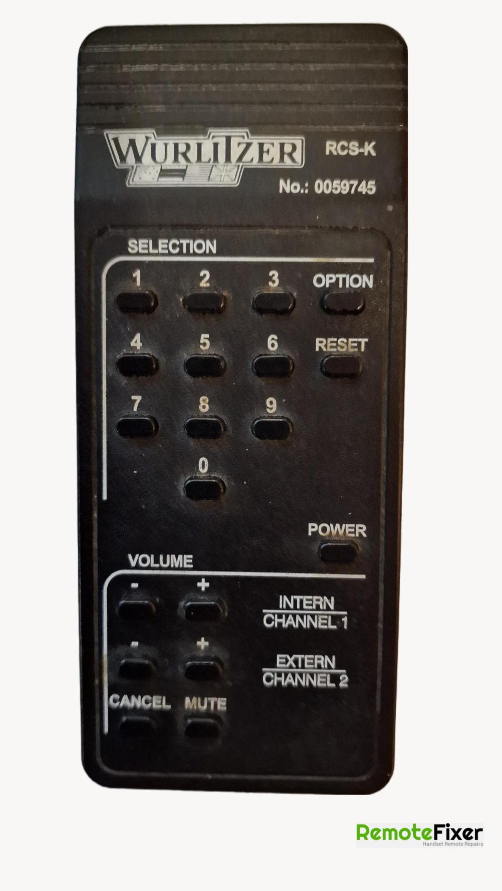 Wurlitzer  RCS-K Remote Control - Front Image