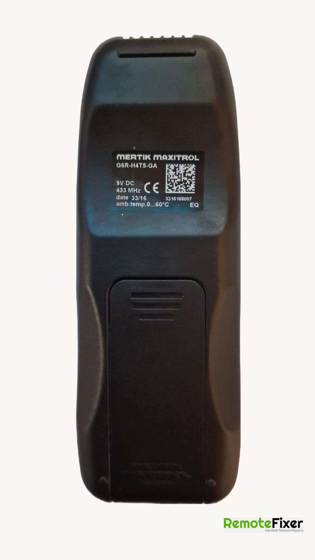Gazco Mertik maxi troll G6R-H4T5-GA Remote Control - Back Image