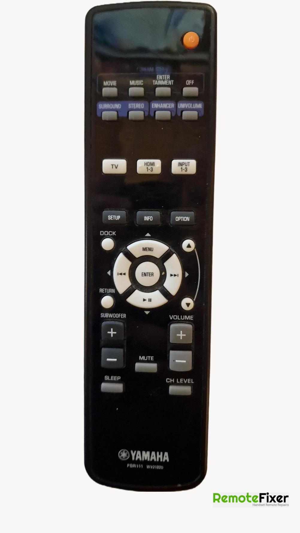 Yamaha  FSR111 WV21820 Remote Control - Front Image