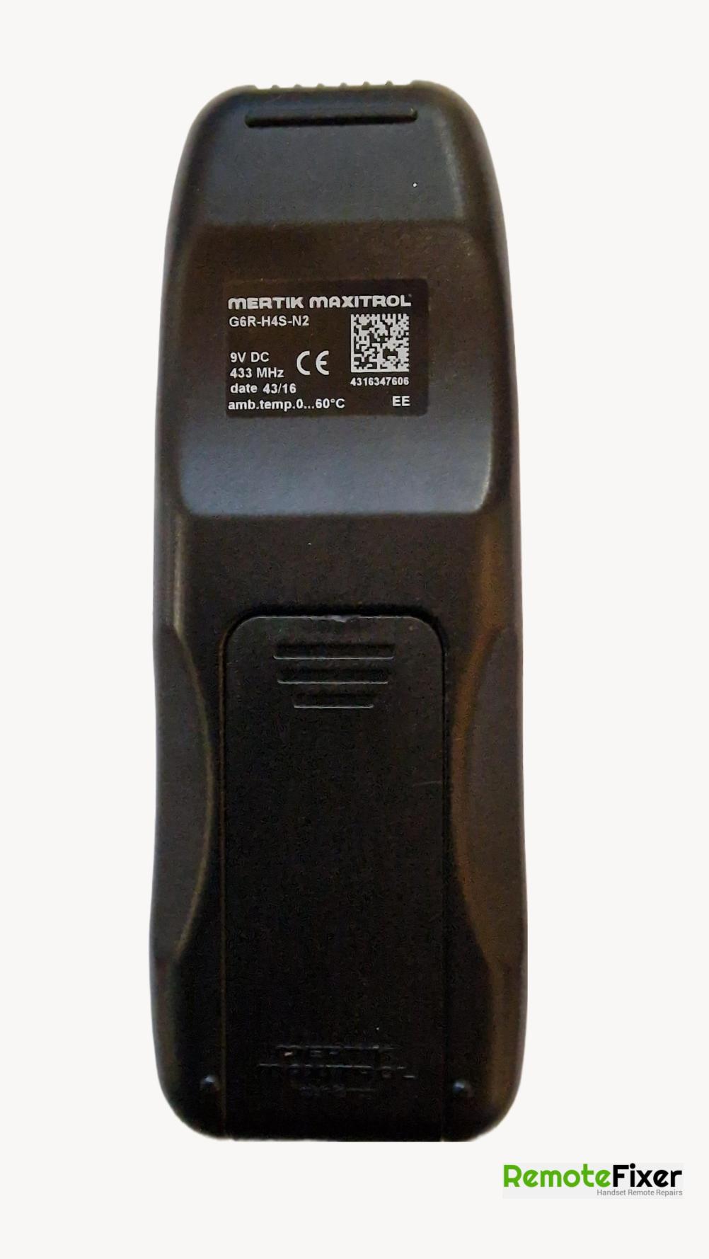 Nu-Flame (Metik Maxitrol)  Remote Control - Back Image