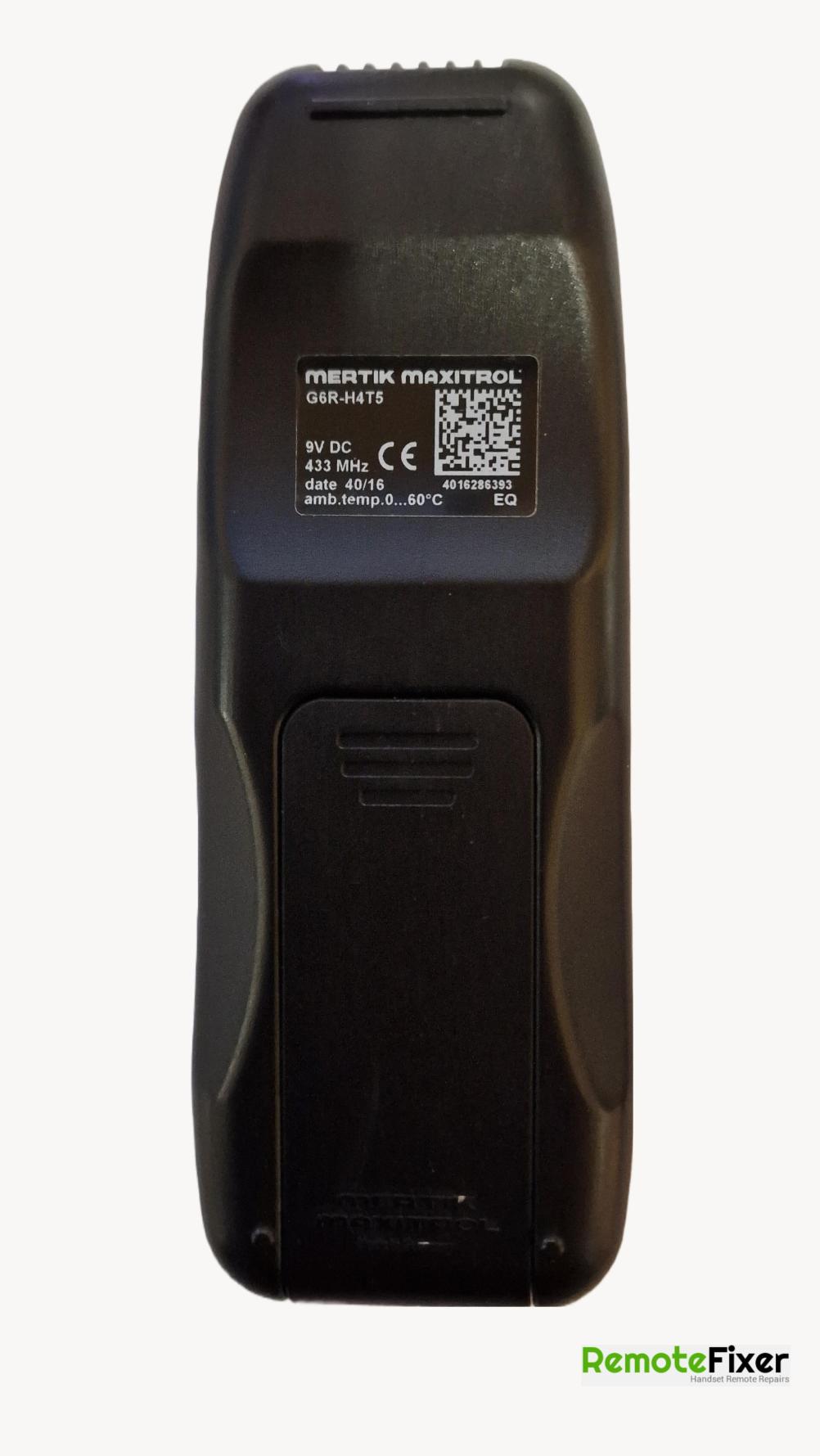 Mertix Maxitrol  G6R-H4T5 Remote Control - Back Image