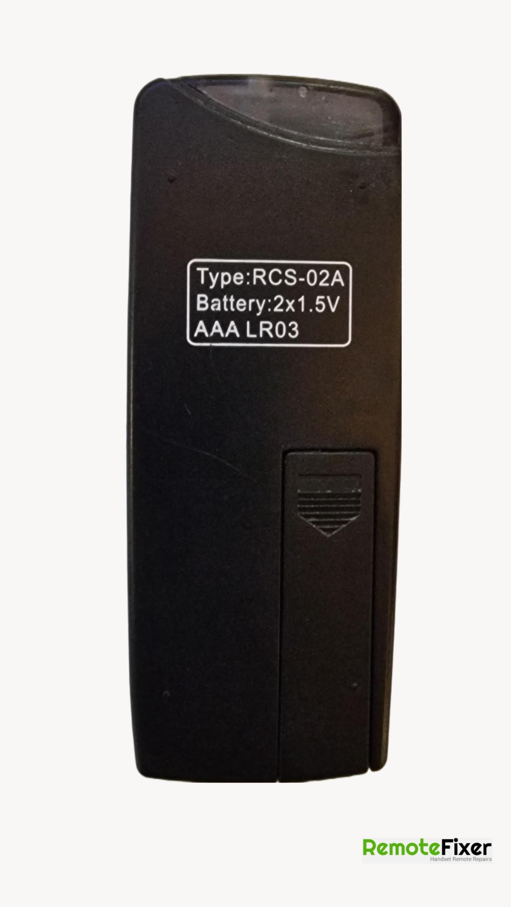 RCS-02A  Remote Control - Back Image