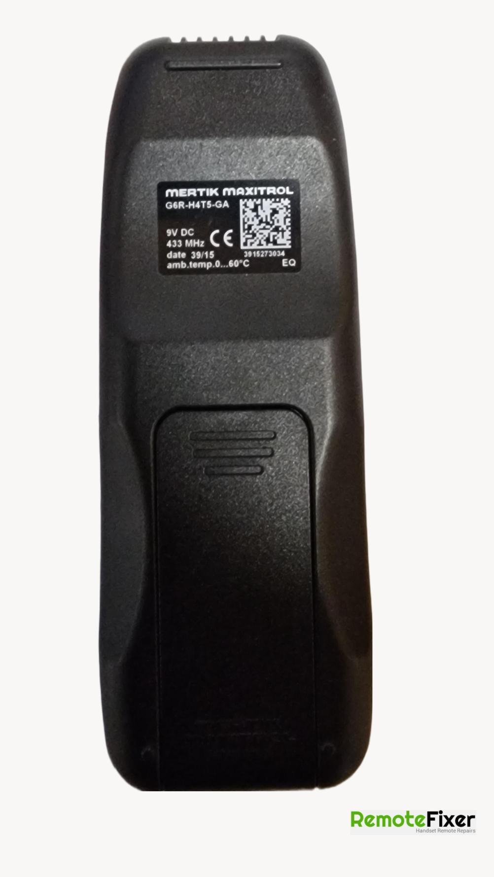 Gazco Remote Control - Back Image