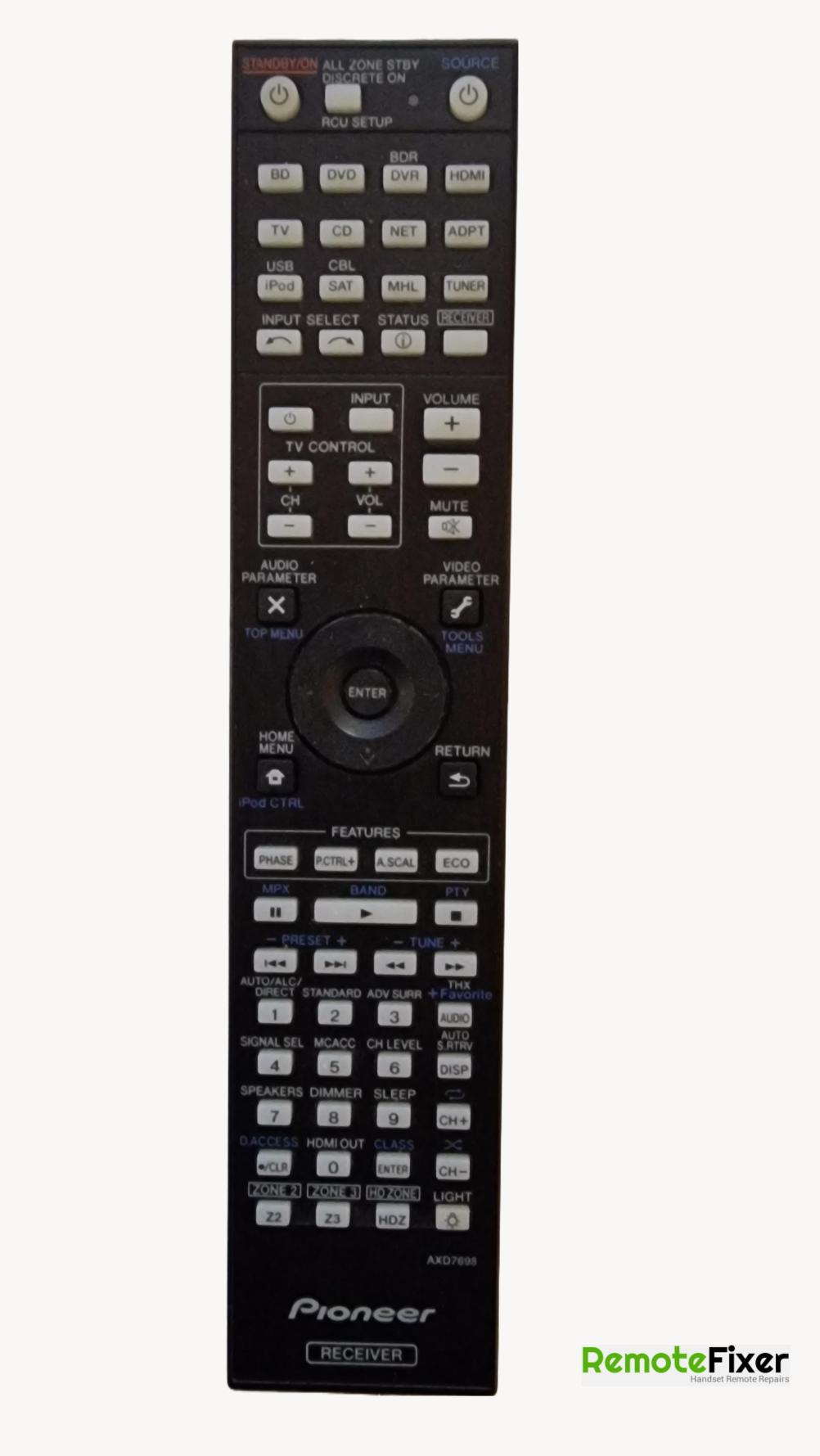 Pioneer  AXD7698 Remote Control - Front Image