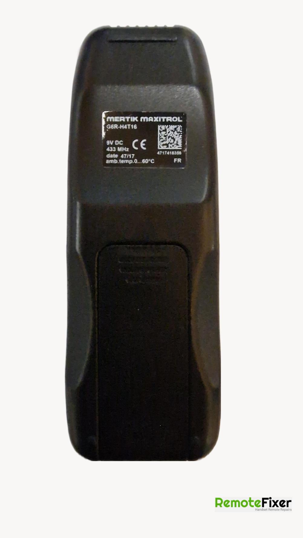 Mertix maxitrol   Remote Control - Back Image