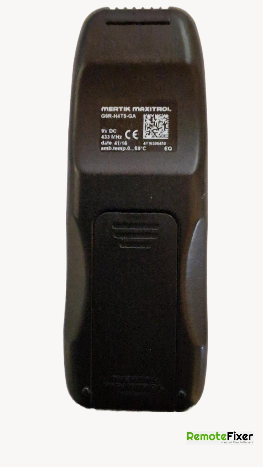 Gazco  Remote Control - Back Image