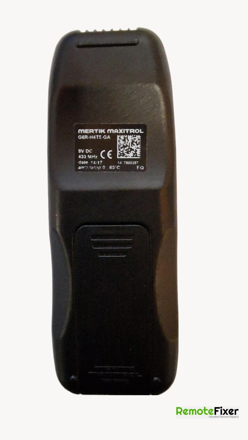 Gazco  Remote Control - Back Image