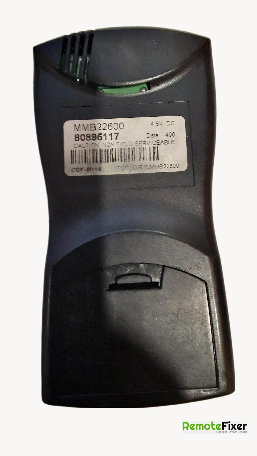 Gazco  MMB22600 Remote Control - Back Image