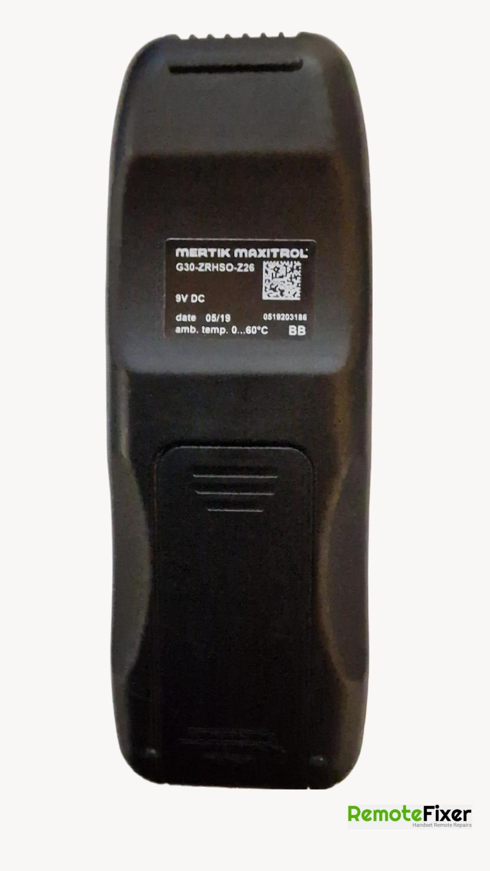 Gazco  Remote Control - Back Image